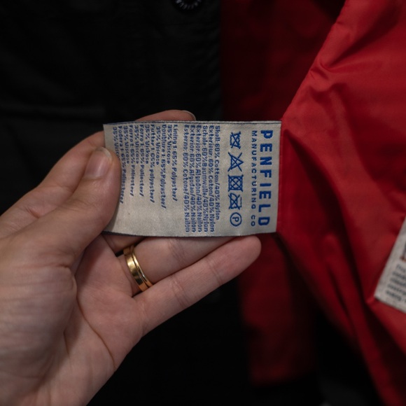 Penfield Black and Red Lining Raincoat - Picture 4 of 5